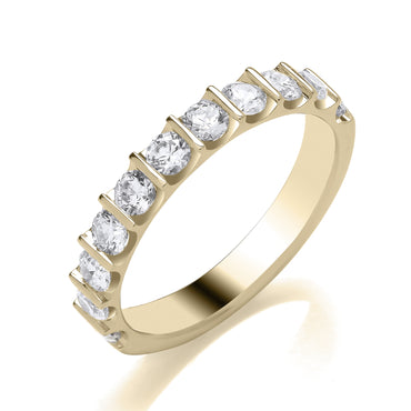 9ct Yellow Gold Half Diamond Eternity Ring
