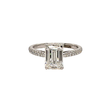 Laboratory Grown Emerald Cut Diamond Ring