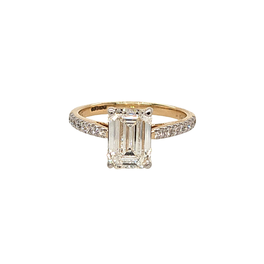 Laboratory Grown Emeral Cut Diamond Ring