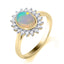 9ct Opal and Diamond Cluster Ring