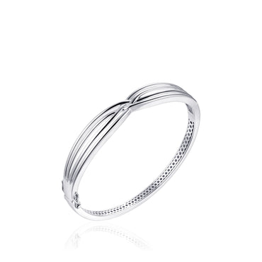 Gisser Silver Double Crossover Bangle