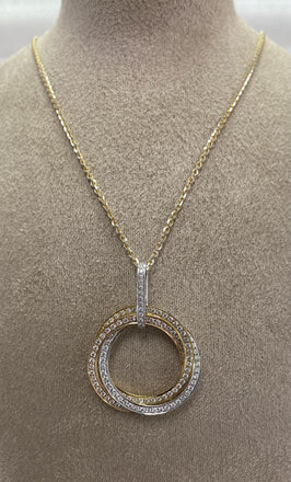 Pre-Loved 18ct Tri-Colour Diamond Pendant