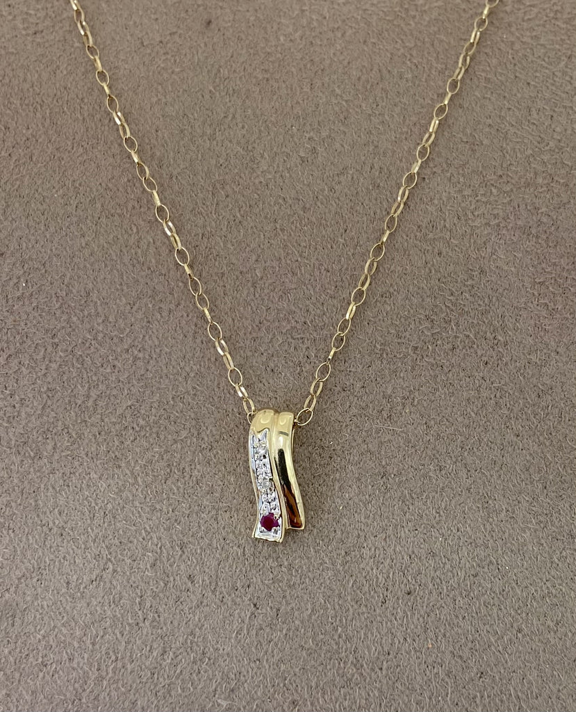 Pre-Loved 9ct Ruby and Diamond Pendant