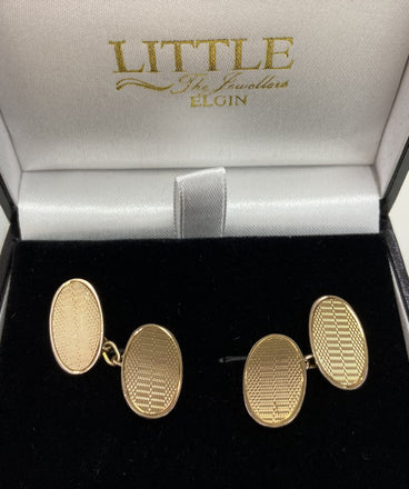 Vintage 9ct Patterned Cufflinks
