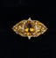 Vintage 9ct Citrine and Diamond Ornate Ring