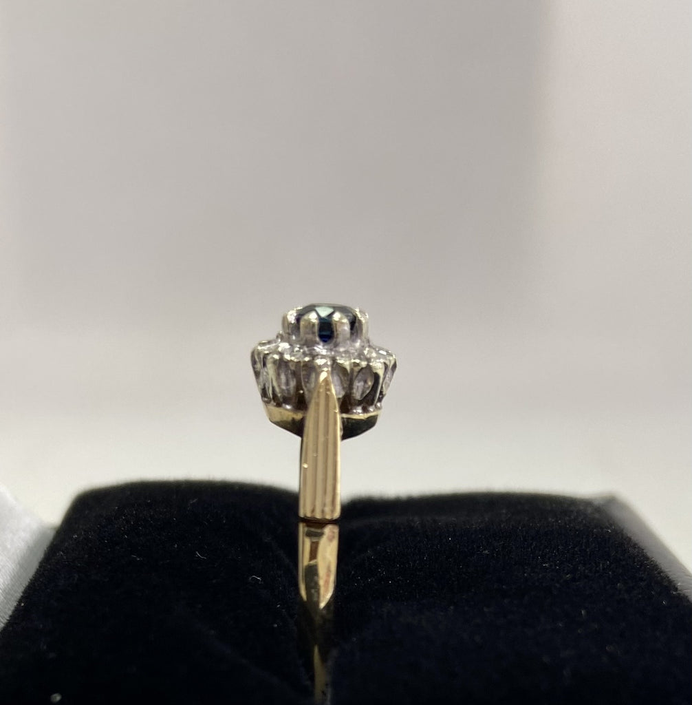 Pre-loved 9ct Sapphire & Diamond Cluster Ring