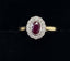 Pre-Loved 9ct Ruby and Diamond Oval Cluster Ring