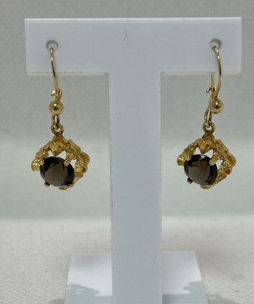 Vintage 9ct Quartz Drop Earrings