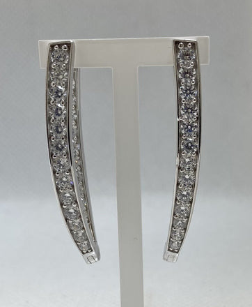 Pre-Loved Silver Cubic Zirconia Drop Earrings