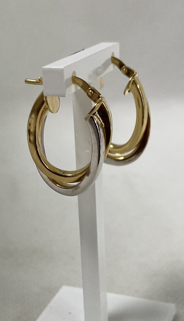 Pre-Loved 9ct Two Tone Hoop Earrings