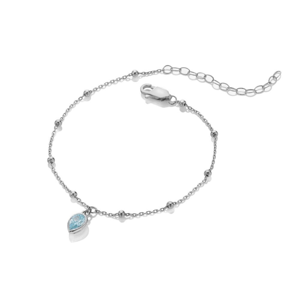 Hot diamonds Silver Whisper March Birthstone Bracelet