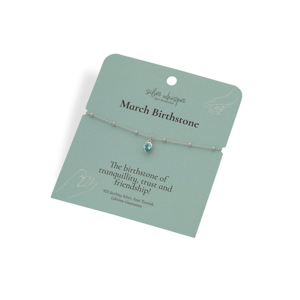Hot diamonds Silver Whisper March Birthstone Bracelet