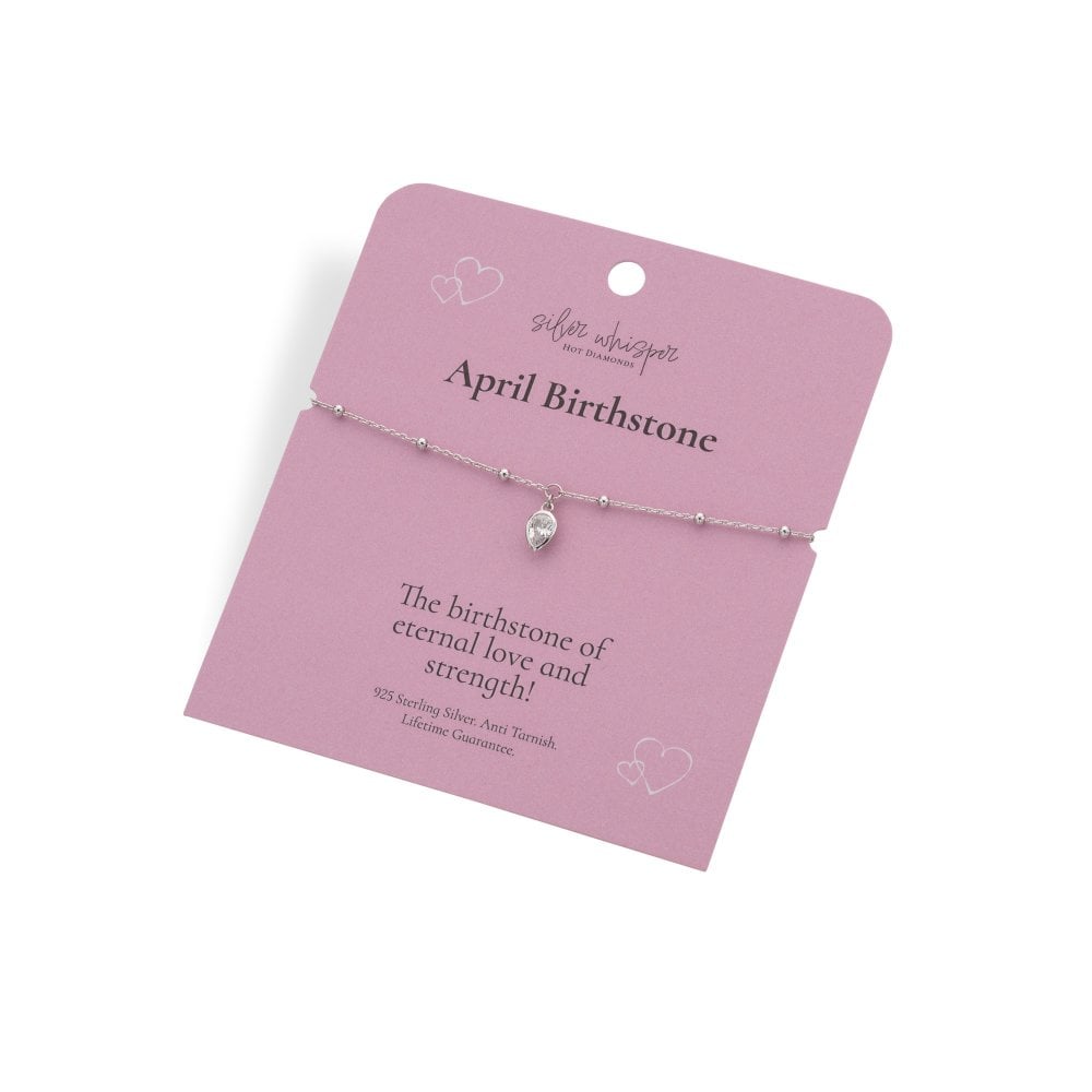 Hot Diamonds Silver Whisper April Birthstone Bracelet