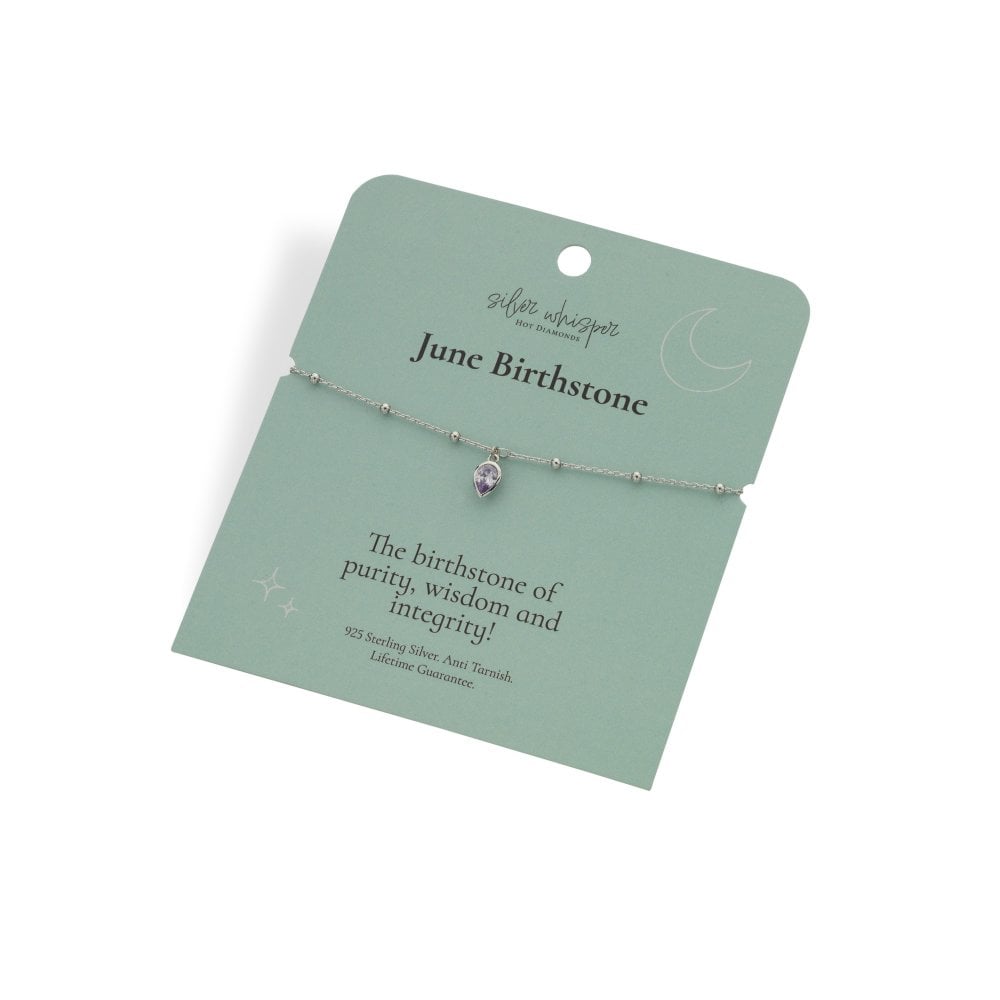 Hot Diamonds Silver Whisper June Birthstone Bracelet