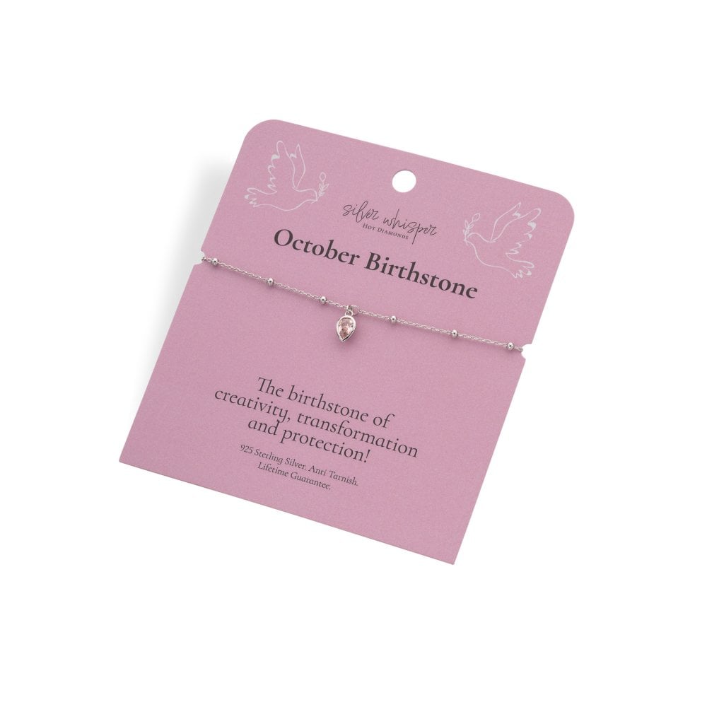 Hot Diamonds Silver Whisper October Birthstone Bracelet