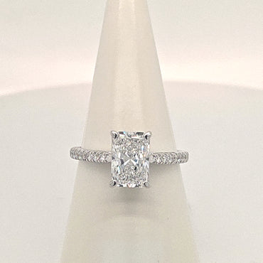 9ct White Gold Laboratory Grown Radiant Cut Diamond Ring