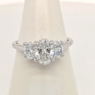 Platinum Laboratory Grown Oval Diamond Ring