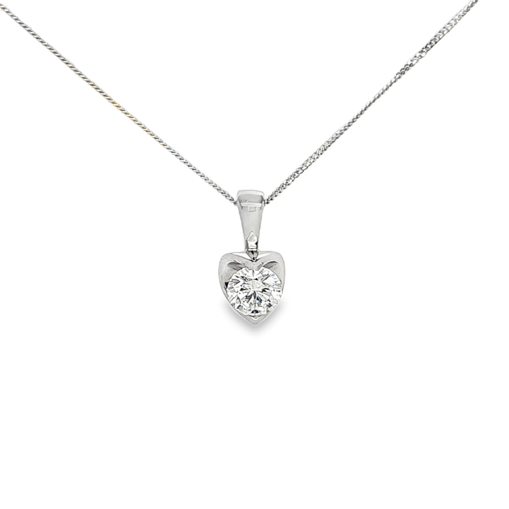 Laboratory Grown 9ct White Gold Diamond Pendant