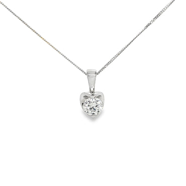 Laboratory Grown 9ct White Gold Diamond Pendant
