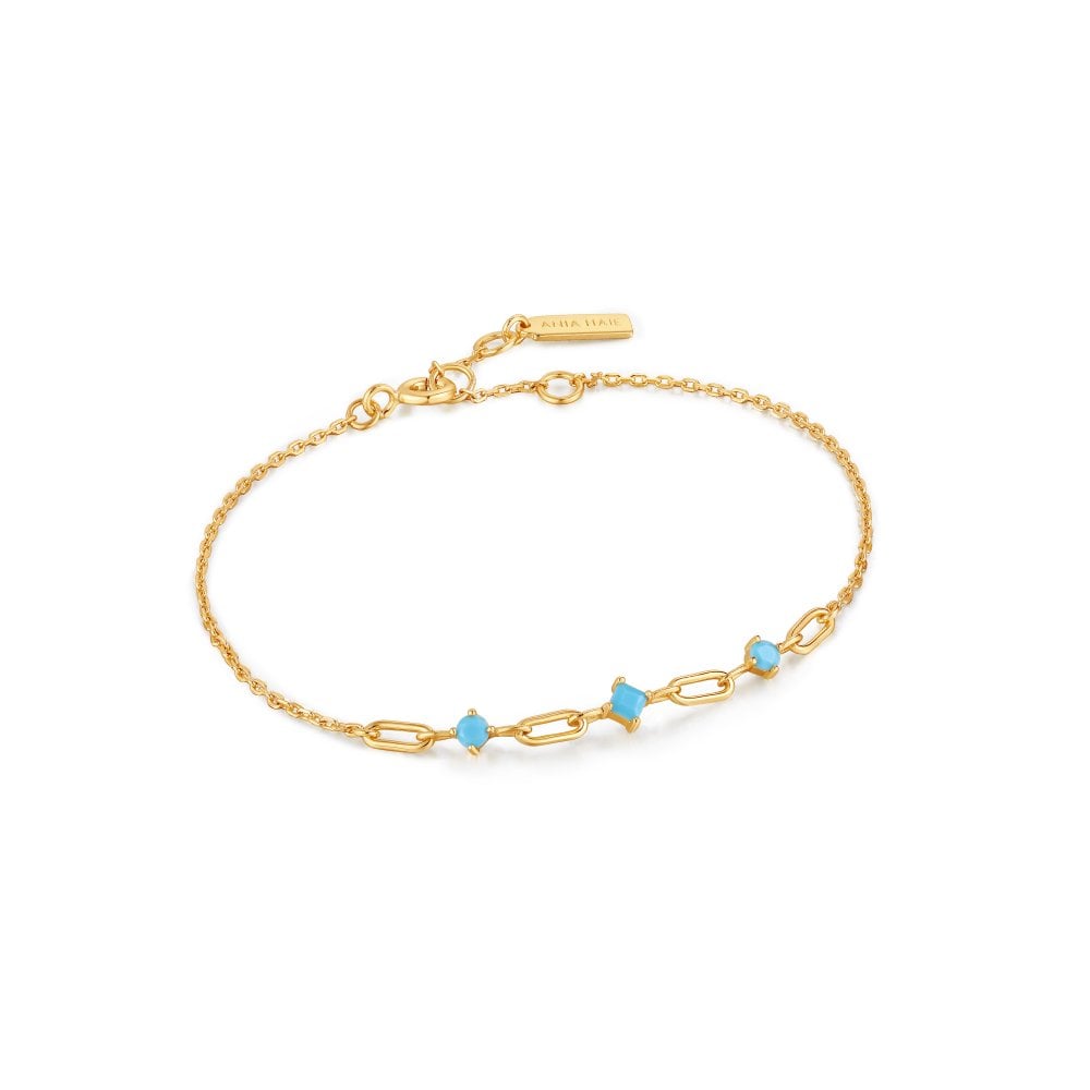 Ania Haie Gold Turquoise Link Bracelet