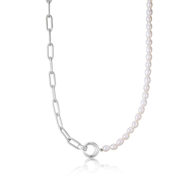 Ania Haie Silver Pearl Chunky Link Necklet
