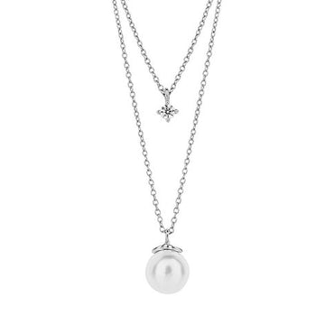 Diamonfire Double Pearl CZ Necklet