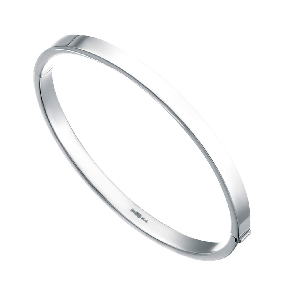 Silver Square Cut Hinged Bangle