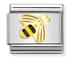 Nomination Gold Etched Bee Composable Link