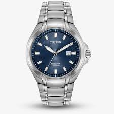 Citizen Mens Super Titanium Blue Date Dial Bracelet Watch