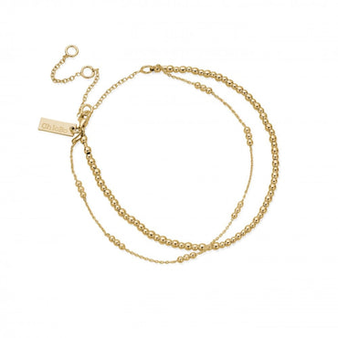 Chlobo Gold Mini Cute Tripple Bobble Anklet