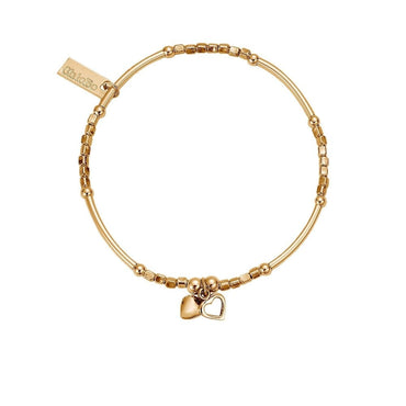 Chlobo Gold Cute Double Heart Bracelet