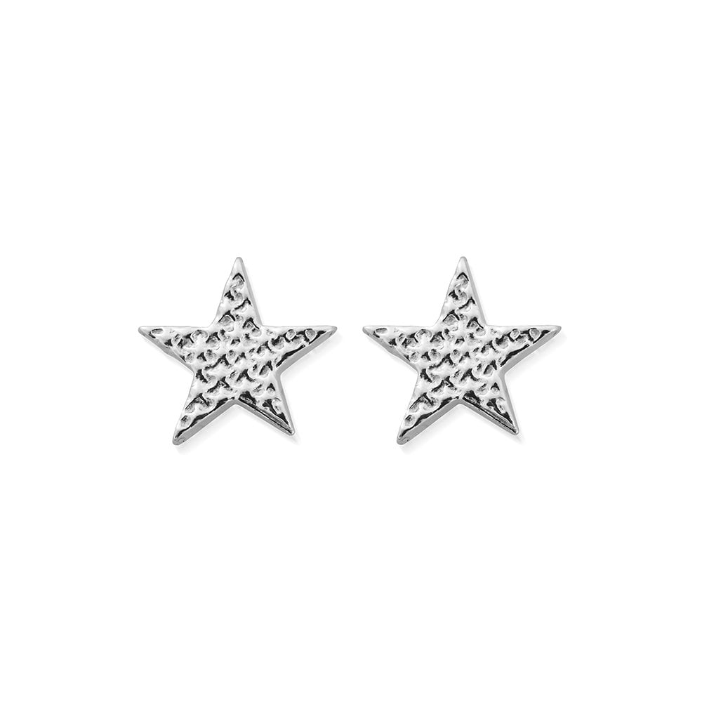 Chlobo Silver Sparkle Star Earrings