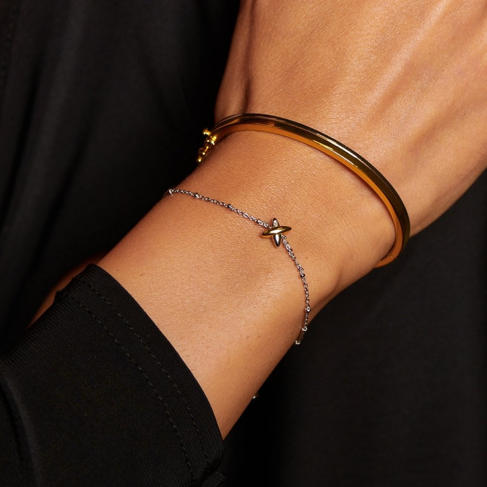 Hot Diamonds Coupled Two Tone Bracelet