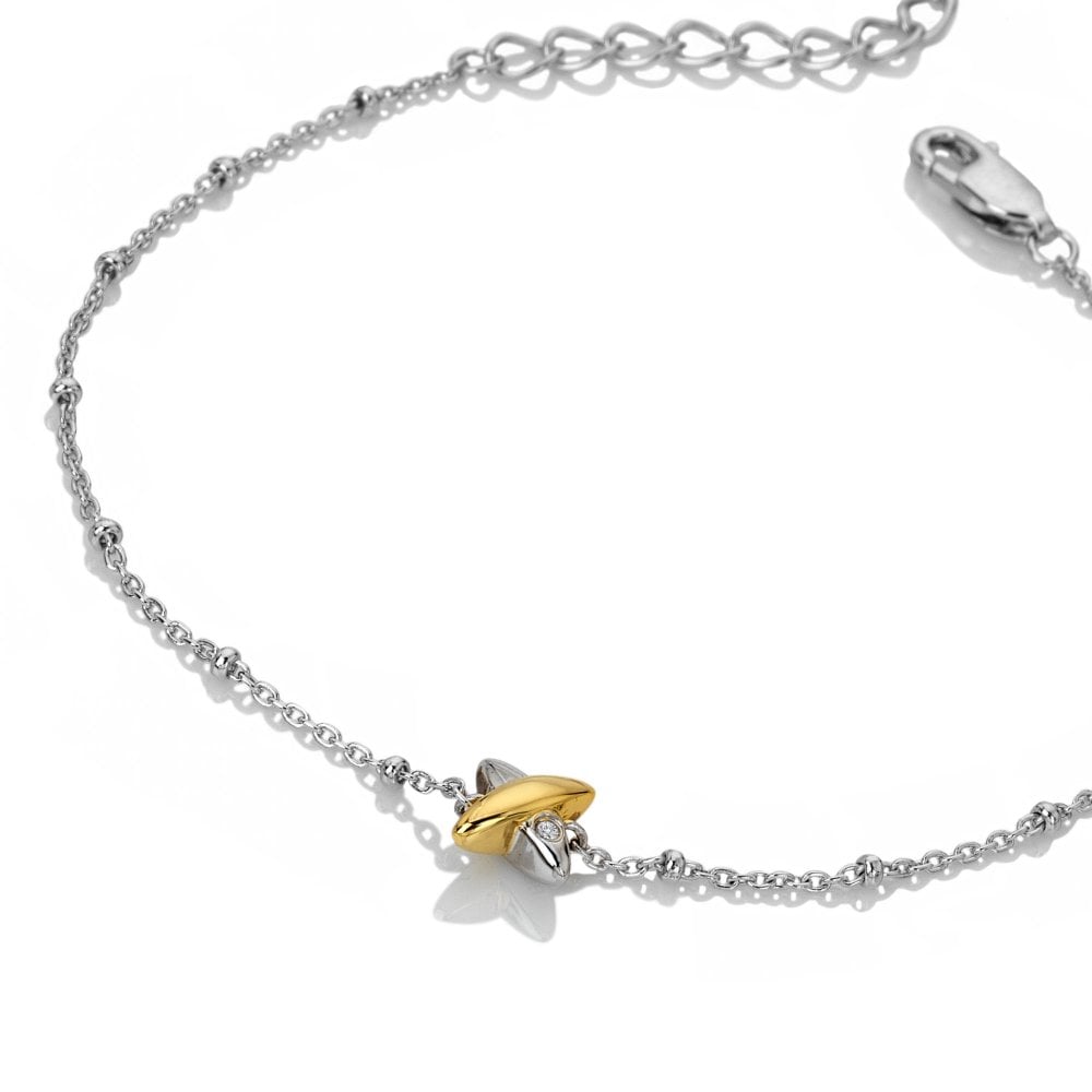 Hot Diamonds Coupled Two Tone Bracelet