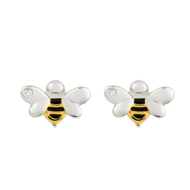 D for Diamond Bee Stud Earrings