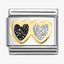 Nomination Black and Silver Glitter Hearts Link