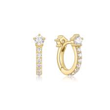 Ania Haie Gold Sparkling Pavé Huggie Hoops