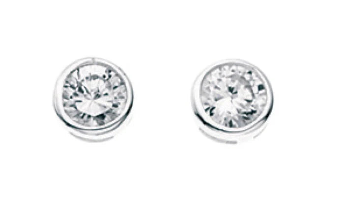 Silver Cubic Zirconia Stud Earrings