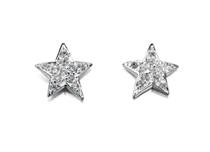Silver Cubic Zirconia Star Earrings