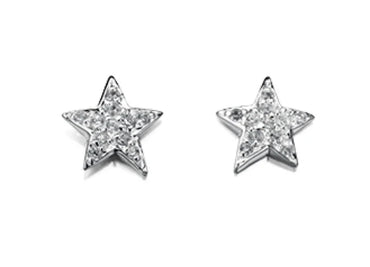 Silver Cubic Zirconia Star Earrings