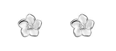 Silver Cherry Blossom Stud Earrings
