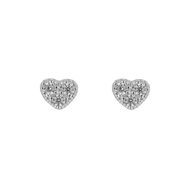 Silver Cubic Zirconia Heart Earrings