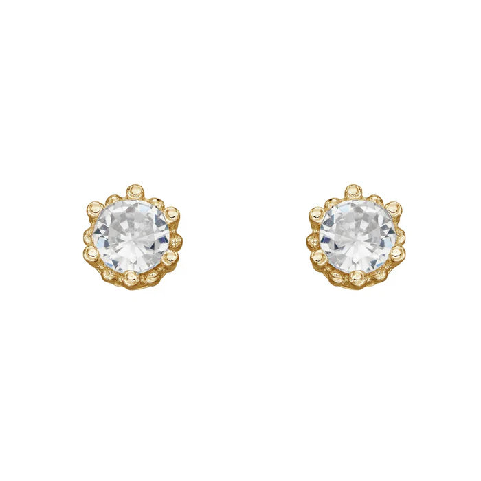 Gold Plated Dotted Edge Earrings