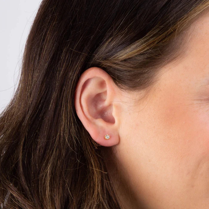 Gold Plated Dotted Edge Earrings