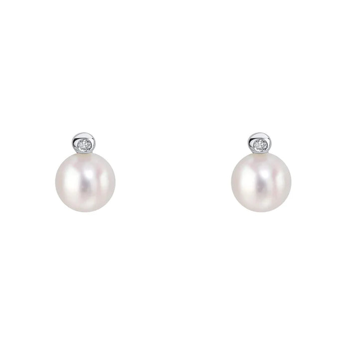 D For Diamond Pearl Earrings