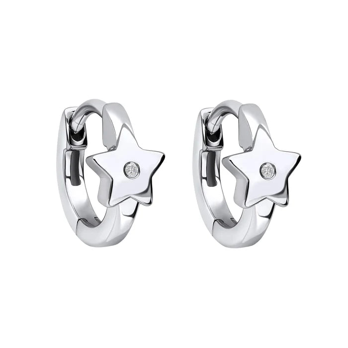 D For Diamond Star Hoop Earrings