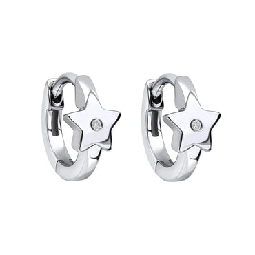 D For Diamond Star Hoop Earrings