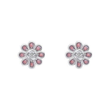 Children's Pink Flower Stud Earrings