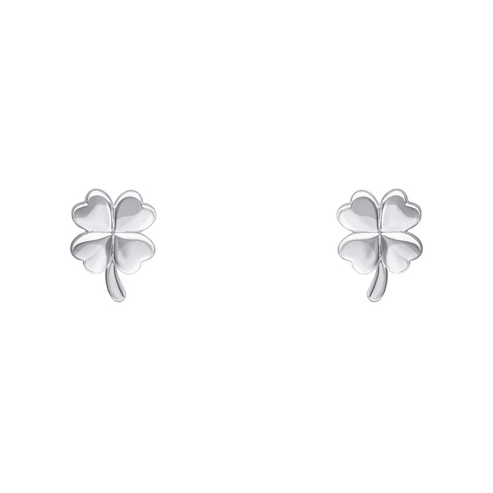 Silver Clover Stud Earrings