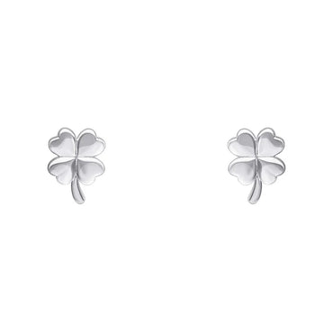 Silver Clover Stud Earrings